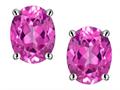 Star K™ Created Pink Sapphire Oval 8x6mm Earrings Studs 319234