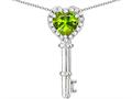 Star K ™ Key to My Heart Pendant Necklace with Genuine Peridot 319241