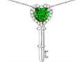 Star K ™ Key to My Heart Pendant Necklace with Simulated Emerald 319252