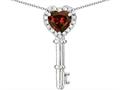Star K (tm) Key to My Heart Pendant Necklace with Genuine Garnet