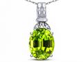 Star K ™ Oval 10x8 Genuine Peridot Fashion Pendant Necklace 319291