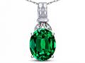 Star K ™ Oval 10x8 Simulated Emerald Fashion Pendant Necklace