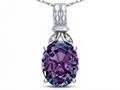 Star K (tm) Oval 10x8 Simulated Alexandrite Fashion Pendant Necklace