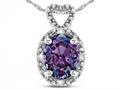 Star K (tm) Oval 8x6mm Simulated Alexandrite Vintage Antique Look Heart Pendant Necklace