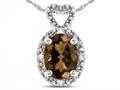 Star K ™ Oval 8x6mm Genuine Smoky Quartz Vintage Antique Look Heart Pendant Necklace Star K ™ Oval 8x6mm Genuine Smoky Quartz Vintage Antique Look Heart Pendant Necklace