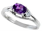 Tommaso Design Genuine Amethyst Promise Ring Style number: 22077