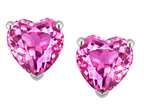 Star K Heart Shape 6mm Created Pink Sapphire Earrings Studs Style number: 25085