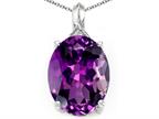 Tommaso Design Genuine Oval Amethyst Pendant Necklace Style number: 300619