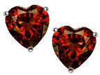Star K 7mm Heart Shape Simulated Garnet Earrings Studs Style number: 302618
