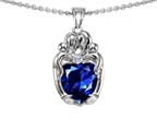 Star K Loving Mother And Twins Family Pendant Necklace With Heart Shape Created Sapphire Style number: 303926