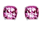 Star K Cushion-Cut 7mm Created Pink Sapphire Earrings Studs Style number: 304008