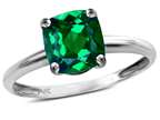 Original Star K Simulated Emerald 7mm Cushion-Cut Solitaire Engagement Ring Style number: 304107
