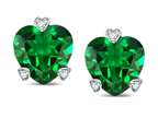 Tommaso Design 6mm Heart Shape Simulated Emerald Love Stud Earrings 7 x 7mm Style number: 305037