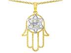Tommaso Design Large 1.5 inch Hamsa Hand Jewish Star of David Protection Pendant Necklace Style number: 305103