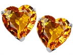 Star K Heart Shape Genuine Citrine Earrings Studs Style number: 305561