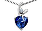 Star K Heart Shape 8mm Simulated Sapphire Love Pendant Necklace Style number: 309769