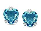 Tommaso Design Heart Shape 6mm Genuine Blue Topaz Love Earrings Studs Style number: 315065