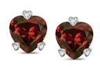 Tommaso Design Heart Shape 6mm Genuine Garnet Love Earrings Studs Style number: 315068
