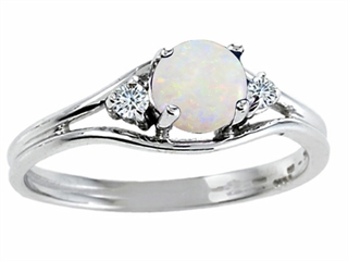 Tommaso Design Round Genuine Opal Ring | 24990 | Finejewelers.com
