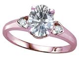 Star K ™ Oval 8x6 Genuine White Topaz Love Promise Ring style: 314516