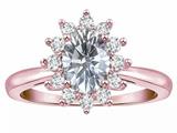 Star K ™ Classic Lady Diana Halo Oval 7x5 Genuine White Topaz Ring style: 314567