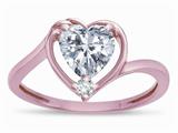 Star K ™ Heart Genuine White Topaz Bypass Love Knot Promise Ring style: 316174