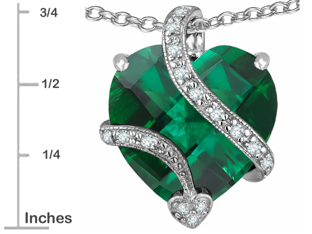 Amazon.com: 1 CT Heart Shape Devil Solitaire Green Emerald Pendant Necklace  14K Gold Finish 925 Silver (Rose) : Clothing, Shoes & Jewelry