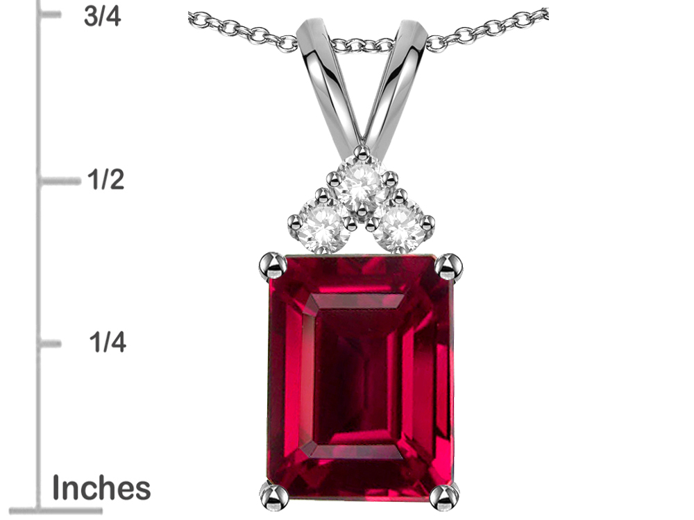 Emerald cut sale ruby necklace