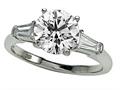 FJC Finejewelers 10KT White Gold Cubic Zirconia Engagement Ring Side Taper Baguettes and 7.5mm Brilliant Center 670018fjc