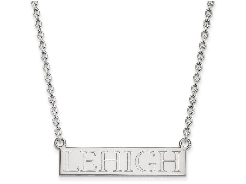 18-Inch Rhodium Plated Necklace with 6mm Rose Birthstone Beads and Sterling Silver Saint Jerome Charm.