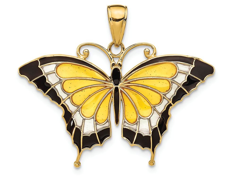 FJC Finejewelers 14k Yellow Enameled Butterfly Charm, K4233