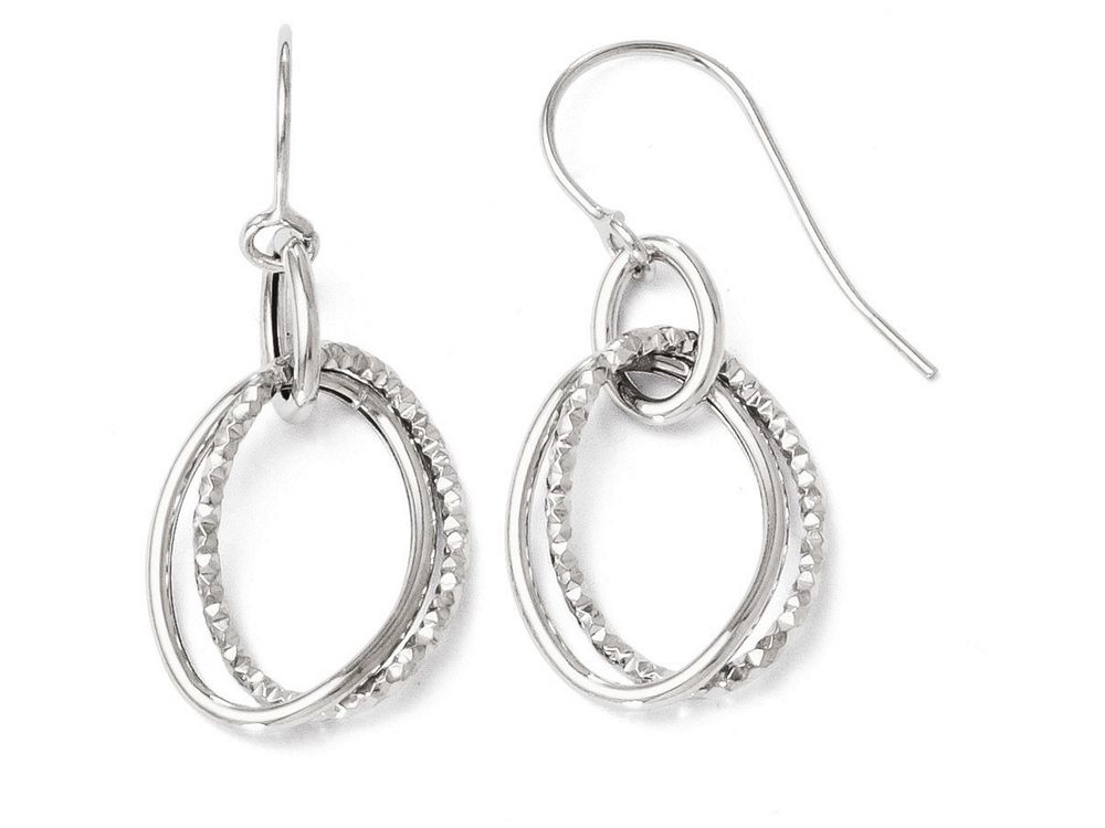 Finejewelers Polished Textured Shepherd Hook Earrings LESTC03AF | eBay