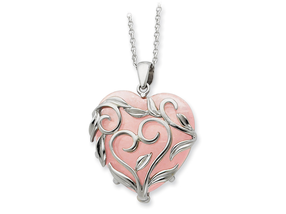 18 Sentimental Expressions Sterling Silver CZ Hearts Joined Together Necklace