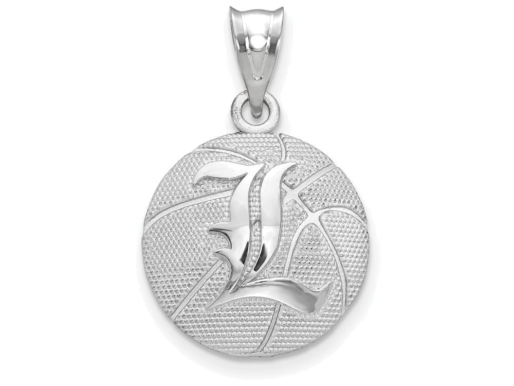 Sterling Silver U. of Louisville Small Circle Pendant - The Black
