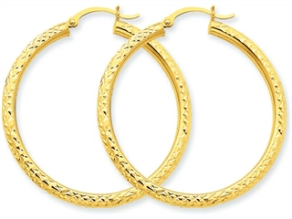 Finejewelers 14k White Gold 3mm Twisted Hoop Earrings 