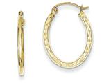 FJC Finejewelers 10k Textured Hollow Oval Hoop Earrings style: 10ER250