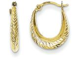 FJC Finejewelers 10k Textured Hollow Hoop Earrings style: 10ER253