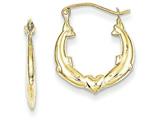 FJC Finejewelers 10k Dolphin Heart Hollow Hoop Earrings style: 10ER258