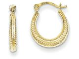 FJC Finejewelers 10k Scalloped Textured Hollow Hoop Earrings style: 10TC360