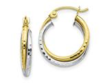 FJC Finejewelers 10k Yellow and White Gold Twist Hoop Earrings style: 10TC366