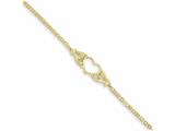 FJC Finejewelers 10 Inch 14k Yellow Gold Polished Antiqued Heart Anklet style: ANK11810