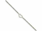 FJC Finejewelers 10 Inch 14k White Gold Rope With Heart Anklet style: ANK15310