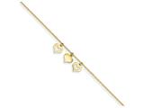 FJC Finejewelers 10 Inch 14k Yellow Gold 3 Hearts W/1 Inch Extension Anklet style: ANK23310