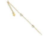 FJC Finejewelers 9 Inch 14 kt Two Tone Gold Oval Chain With Wavy Circles W/ 1in Ext Anklet style: ANK2389