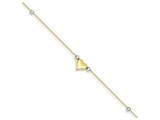 FJC Finejewelers 10 Inch 14 kt Two Tone Gold Polished Puffed Heart With Beads Anklet style: ANK4810