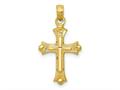 FJC Finejewelers 10 kt Yellow Gold Budded Cross Charm 26 x 13 mm gq10c3827