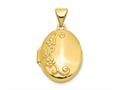 FJC Finejewelers 10 kt Yellow Gold Floral Oval Locket Pendant  24 x 14 mm gq10xl116