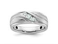 FJC Finejewelers 14 kt White Gold Men"s Satin and Grooved 3-Stone Lab Grown Diamonds Ring 8 mm gqb640564wlg