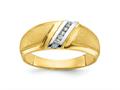 FJC Finejewelers 14 kt Yellow Gold with White Rhodium Men"s Satin Lab Grown Diamonds Ring 8 mm gqb641914ylg