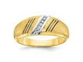 FJC Finejewelers 14 kt Yellow Gold with White and Black Rhodium Men"s Satin Lab Grown Diamonds Ring gqb641984ylg